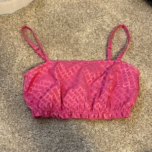 Pink Patterned Crop Top